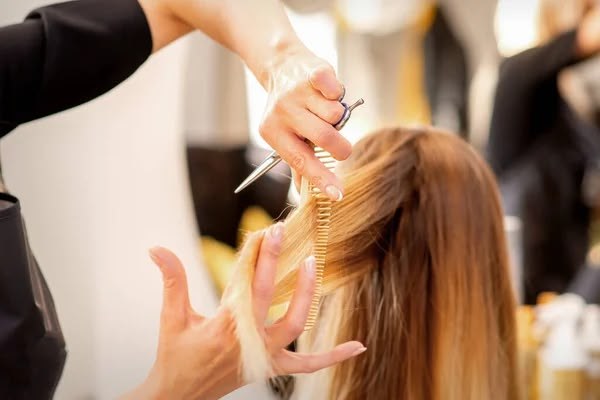 Professional salon hair styling and finishing